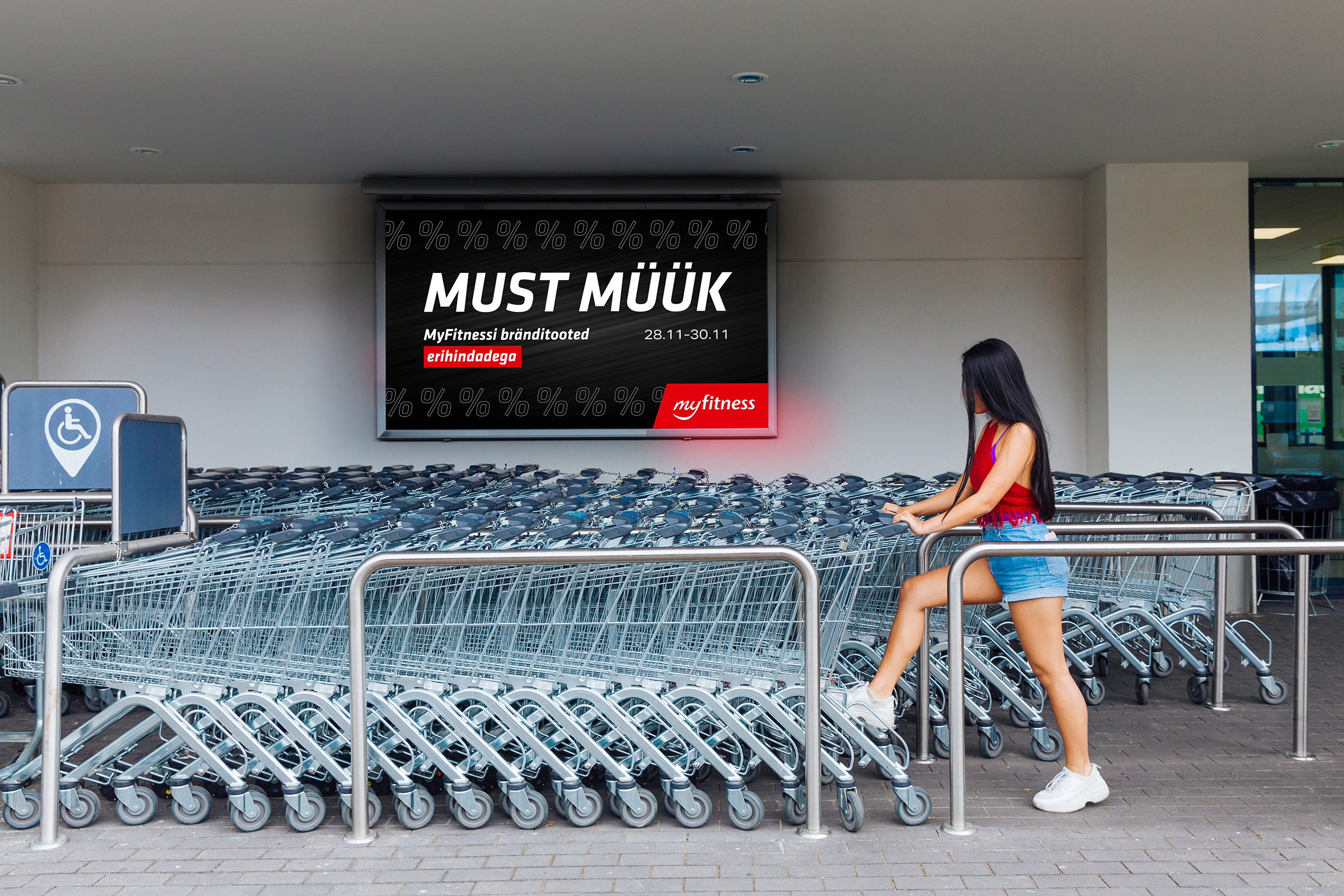 myfitness black friday campaign horizontal LED display mock-up