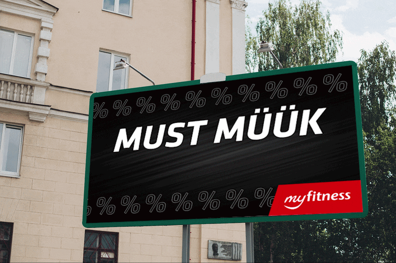 myfitnessi musta reede kampaania horisontaalse LED ekraani videoformaadi makett